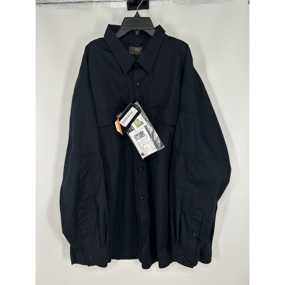 511 Tactical Tactile Pro Long Sleeve Button Up Front Shirt 72175 Navy Blue 3XL